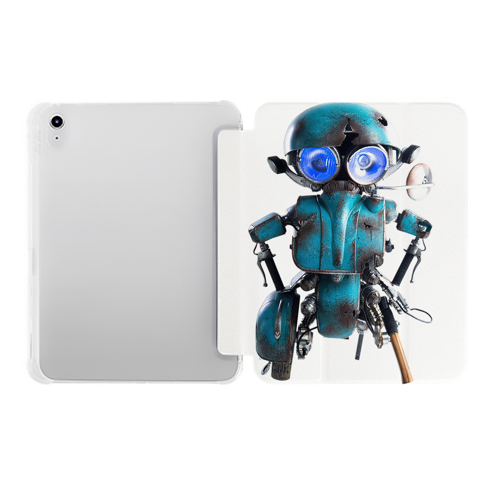 （画像用）  IPad ケース ペン収納付き 三つ折りスタンド PUレザー×シリコン 対応機種9.5/10.5/10.9インチ
